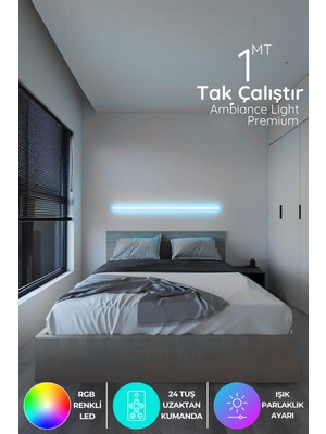 PremiumPort Renkli Uzaktan Kumandalı Rgb LED Abajur ve Aplik Gece Lambası