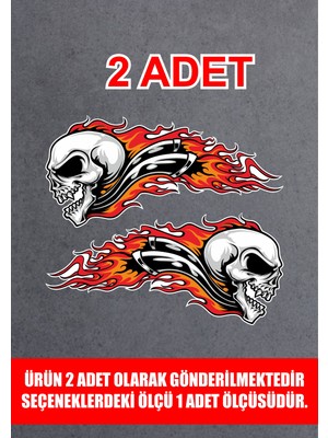 Sticker Usta Alevli Kurukafa Araba Oto Motosiklet Karavan Sticker  00027