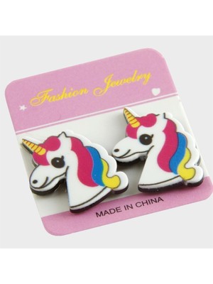 Nacario Unicorn Mıknatıslı Plastik Çocuk Küpesi