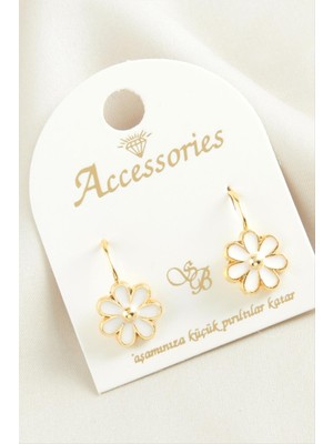 Nacario Çiçek Mineli Klipsi Küpe