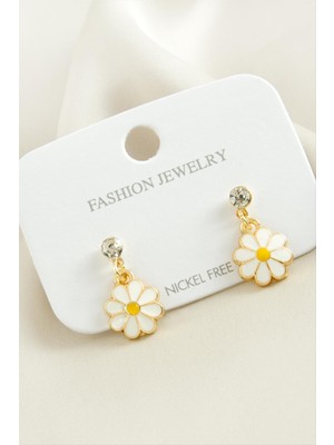 Nacario Papatya Taşlı Mineli Küpe