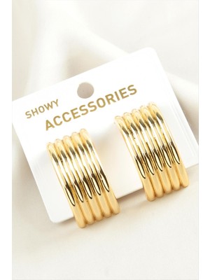 Nacario Hasır Şekilli Metal Küpe