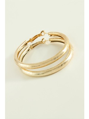 Nacario Noktalı Boru Halka Küpe 3,5 cm