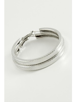 Nacario Ezme Kare Halka Küpe 5,5 cm