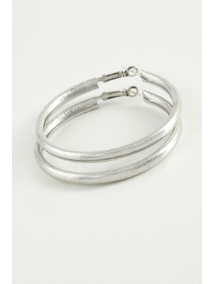 Nacario Simli Boru Halka Küpe 4,5 cm