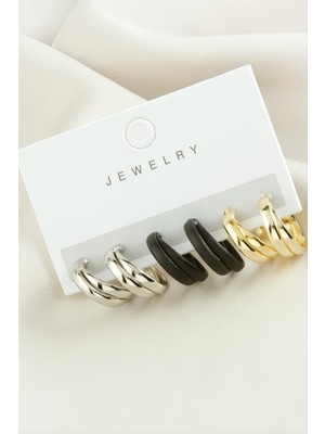 Nacario 6 Adet Çift Halka Küpe 2 cm