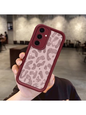 HONTINGA Samsung Galaxy S24 Fe ile Uyumlu Kılıfı Düşüme Önleyici Basitlik Anti Düşme Kamera Korumali Inek Bordo Desen Yumuşak Silikon Telefon Kılıfı Kadın ve Erkek Için Uygundur K2-7116