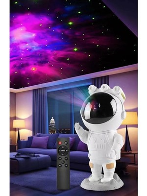PremiumPort Gece Masası Lambası, Galaxy Gökyüzü Projeksiyonu, Kumandalı, Samanyolu Aydınlatması