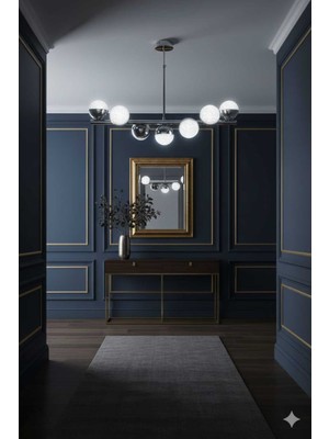 PremiumPort Şık Krom 7'li Kıvrık LED Avize, 3 Renk Seçenekli, Modern Aydınlatma