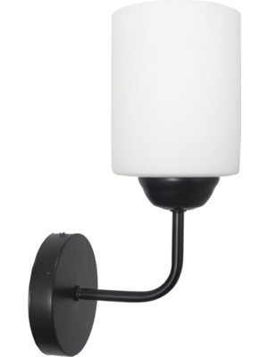 PremiumPort Şık Siyah Aplik, Beyaz Cam Detaylı, Rustik ve Modern Tasarım