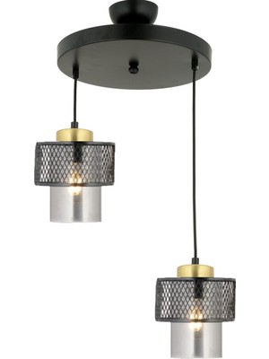 PremiumPort Modern Ikili Sarkıt Avize, Şık ve Şeffaf Cam Tasarım, Evinize Zarafet Katar