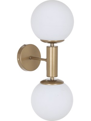 PremiumPort Şık Eskitme Beyaz Camlı Aplik Ürün Görseli