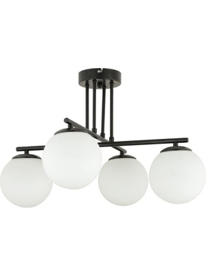 PremiumPort Modern Spor Tarz Siyah Beyaz Camlı Avize, Şık ve Şık Aydınlatma