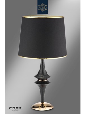 PremiumPort Modern Siyah Kumaş Abajur, Salon ve Yatak Odası Için Şık Aydınlatma