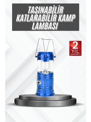 E-Woman Kamp Lambası Güneş Enerjili LED Lamba Işıldak Şarjlı Powerbank Özellikli - Lisinya