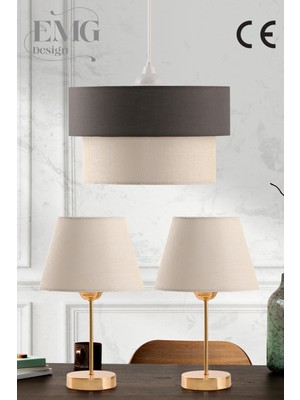 PremiumPort Şık 3'lü Avize ve Abajur Seti, Modern ve Şık Tasarım, Ev Dekorasyonu