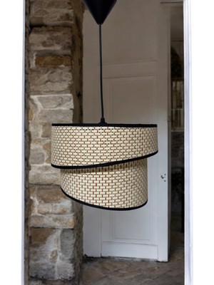 PremiumPort Rattan Model Eğik Ikili Avize, Mutfak, Hol, Antre, Balkon, Bahçe, Oturma Odası Için