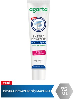 Agarta Doğal Ekstra Beyazlık Güçlü Dişler Diş Macunu 75 ml