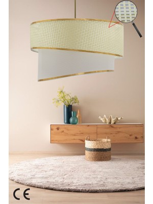 PremiumPort Şık Hasır Krem Gold Avize ile Evinize Modern Dokunuş