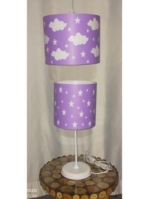 PremiumPort Yıldız ve Bulut Temalı Çocuk Odası Avize ve Abajur Seti