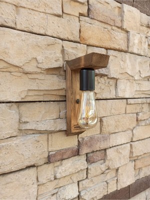 PremiumPort Rustik ve Modern Tasarımlı Ahşap Duvar Apliku, Şık ve Doğal Görünüm