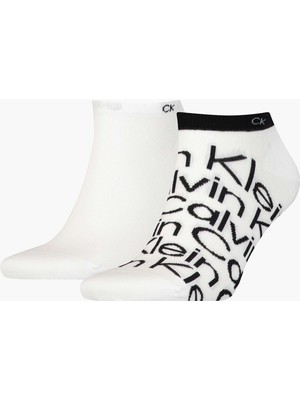 Calvin Klein Erkek Beyaz Calvin Klein Ck Men Sneaker 2p All Over Prınt Erkek Beyaz Çorap
