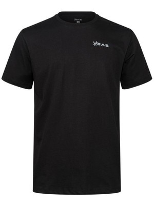 2AS Admin Erkek Sıfır Yaka Siyah T-Shirt Siyah