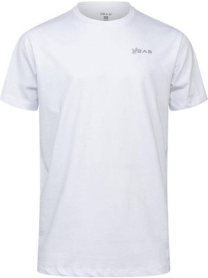 2AS Admin Erkek Sıfır Yaka Siyah T-Shirt Beyaz