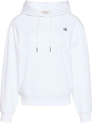 Calvin Klein Kadın Beyaz Calvin Klein Ls Rlxd Mono Fr Terr Kadın Beyaz Hoodie