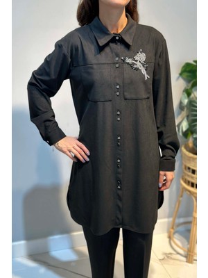 Lale Butik Kadın Süet Tunik 3300 Siyah