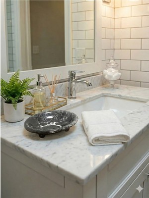 Şura Mutfak Seramik Mermer Desen Katı Sabunluk