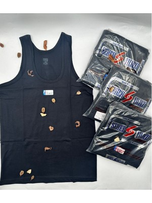 Seher Erkek Penye Siyah Atlet Beden 3-4-5-6