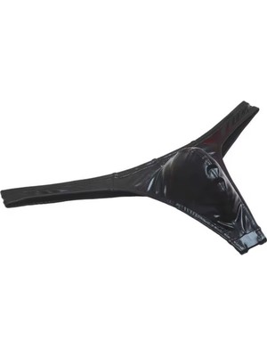 Nyc Giyim Tekstil Erkek Suni Deri Tanga, Siyah, Elastan Malzeme, Gece Parti ve Özel Günler Için Iç Giyim