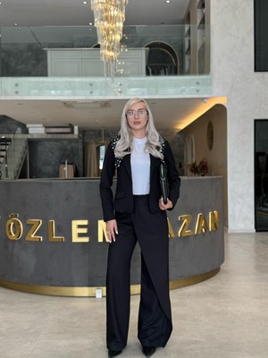 By Özlem Yazan Kendall Kruvaze Ceket & Yüksek Bel Klasik Pantolon Kadın Ikili Takım