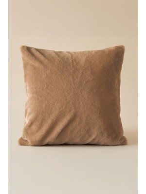 Elart Rabbit Kırlent Kılıfı Peluş Dekoratif (43X43 Cm) Latte