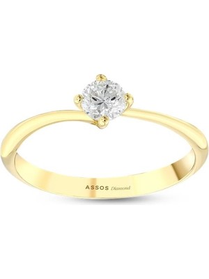 Assos Pırlanta 0.10 Karat Pırlanta Tektaş Yüzük