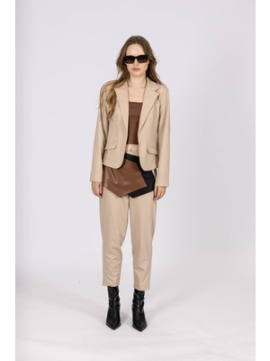 By Özlem Yazan Kruvaze Ceket Havuç Pantolon Kadın Ikili Takım