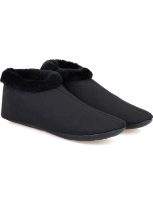 Desa Ranja Siyah Erkek Fluffy Yünlü Patik