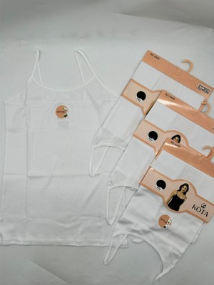 Kota 6420 Beyaz Ip Askı Kaşkorse Bayan Atlet