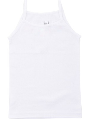 Tutku Kız Çocuk Ip Askılı Beyaz Atlet 6lı Paket-Beyaz-7-8 Yaş