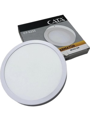 5li Paket Cata 18 Watt Sıva Üstü LED Panel Beyaz Kasa Beyaz Işık CT5233B Iç Mekan