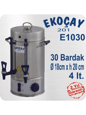 Allians Yüksek Kapasiteli Elektrikli Çay Makinesi, 30 Bardaklı Semaver Tasarımı