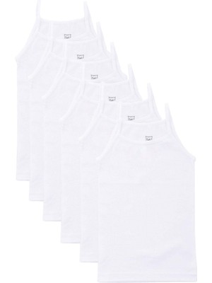 Tutku 6 Adet Kız Çocuk Beyaz Renk Ip Askılı Atlet 8 Yaş Rahat Kesim ve Nefes Alabilir Özellik