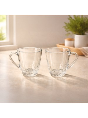 Paşabahçe Mercan 2'li Cam Kupa Seti - Şeffaf - 160 ml