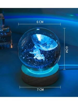 Renk Değiştiren Astronot Tasarımlı Cam Küre