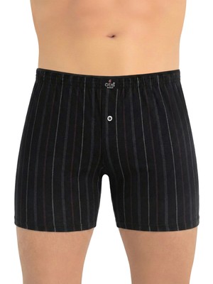 Öts Erkek Boxer Çizgili, Düğmeli (%100 Pamuk)