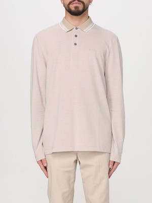 Boss Erkek Regular Fit Uzun Kollu Yakası Desenli Bej Polo Yaka T-Shirt 50531352-275