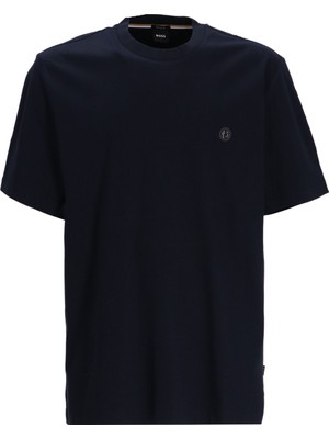 Boss Erkek Regular Fit Bisiklet Yaka Marka Logolu Lacivert T-Shirt 50520298-404