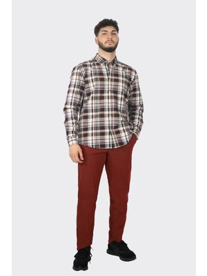 Boss Erkek Yüksek Bel Slim Rahat Bordo Pantolon 50487754-248