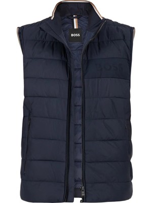 Boss Erkek Dik Yaka Kapitoneli Fermuar Kapamalı Lacivert Mont 50518375-404